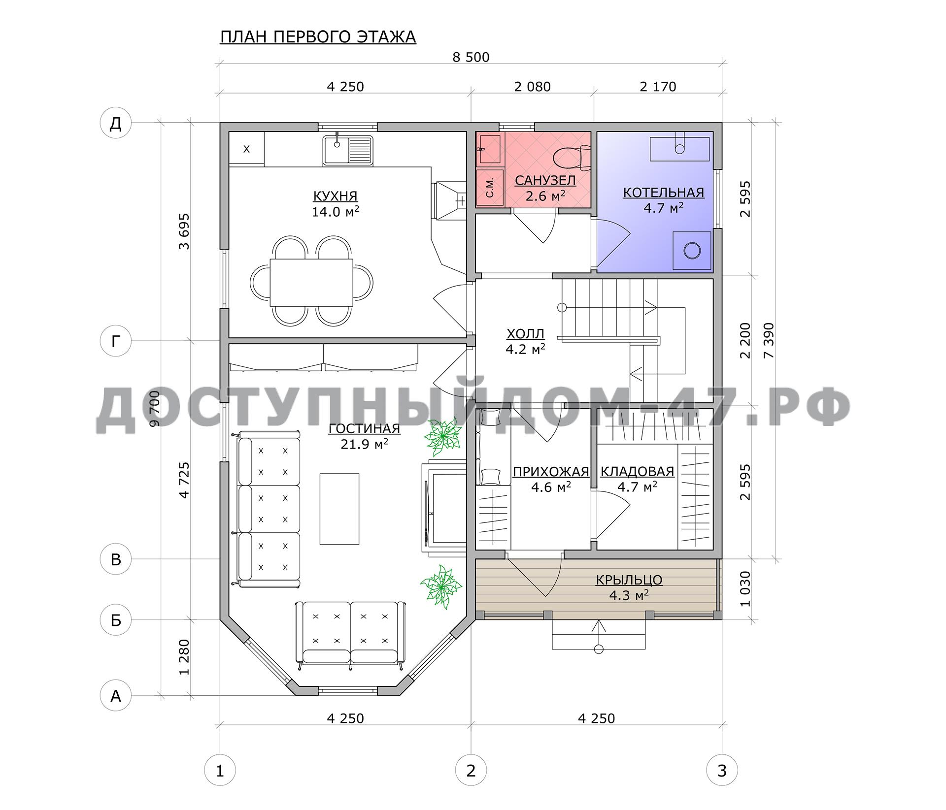 Проект Ддом-14 | Каркасные дома в Спб под ключ от специалистов СК  «ДОСТУПНЫЙ ДОМ»