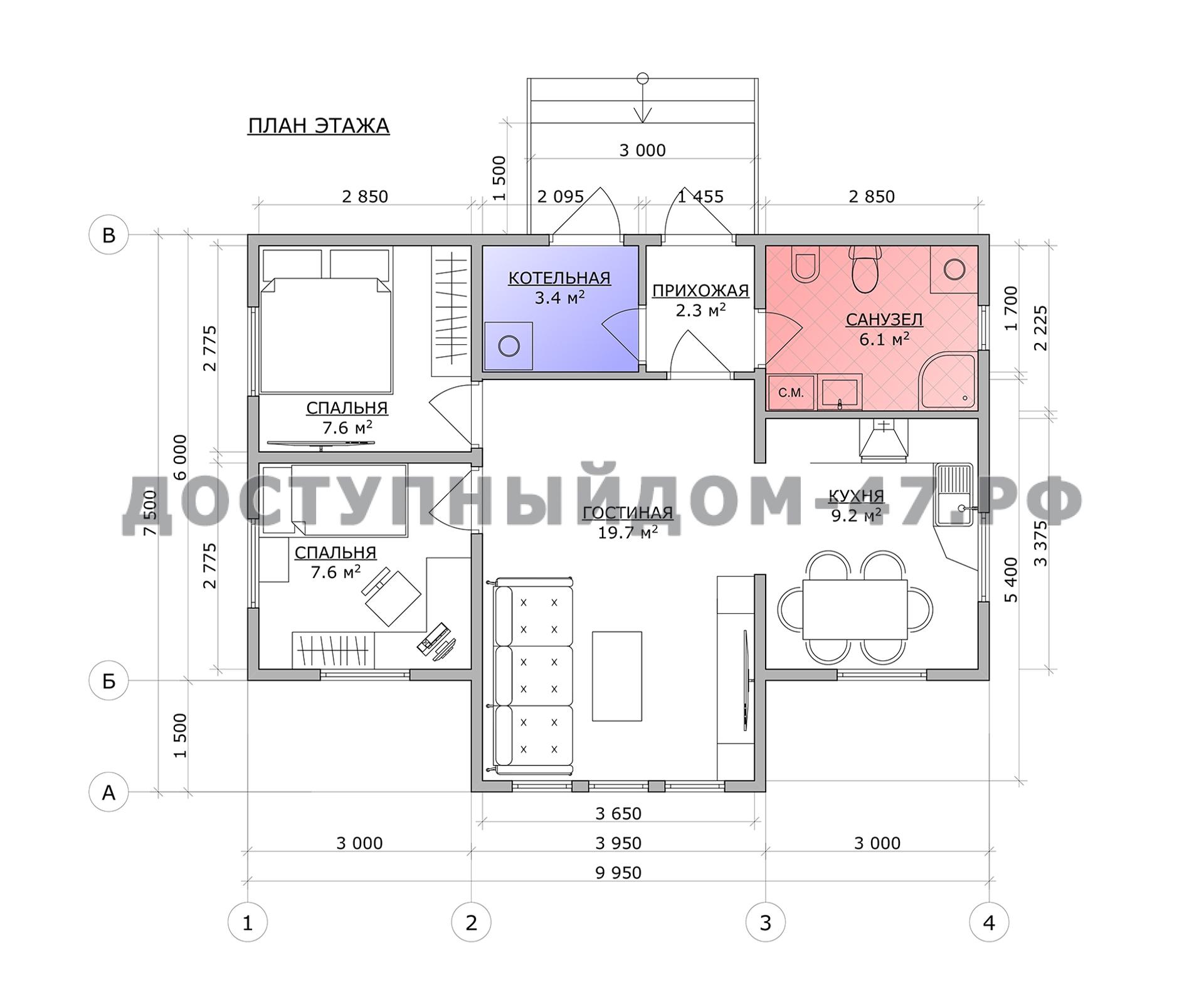 Проект Ддом-28 | Каркасные дома в Спб под ключ от специалистов СК  «ДОСТУПНЫЙ ДОМ»